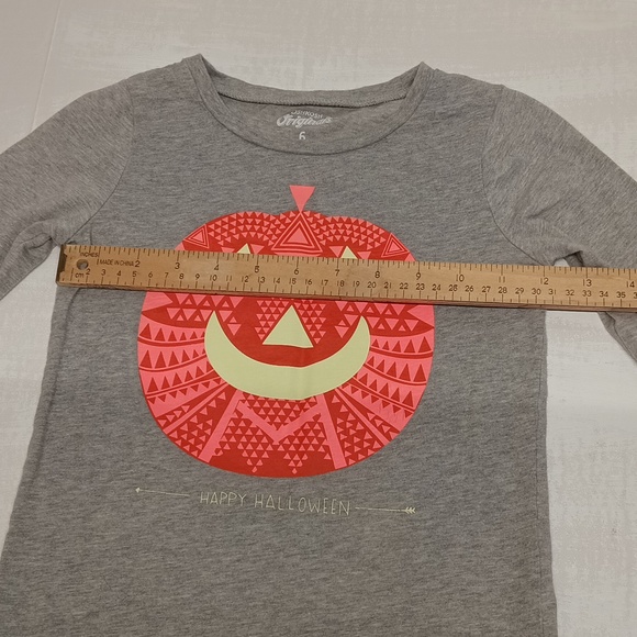 Ohkosh | pumpkin long sleeve Halloween t-shirt girls SZ 6 jack-o-lantern top - Picture 7 of 7